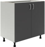  Benita 2 ajtós Alsó konyhaszekrény Antracit-Fehér 80x50x80 cm (912703)