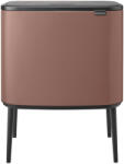Brabantia Bo Touch Bin nyomófedeles szelektív kuka, 11+23L, acél, szaténrózsaszín taupe (234064)