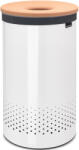 Brabantia Laundry Bin szennyestartó, hengeres, 60L, parafa fedő, acél, fehér (104404)