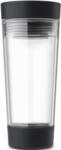 Brabantia Travel Tea Cup utazó termoszbögre teafilter tartóval, snap lid benyomható fedővel, 360ml, műanyag, sötétszürke (228766)