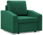 Greensite Zeus fotel, döntött kartámasz, bársony, bonell töltet, zöld