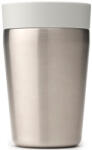 Brabantia Insulated Flask termoszbögre hideg és forró italokhoz, snap lid benyomható fedővel, 200ml, rozsdamentes / világosszürke (228742)