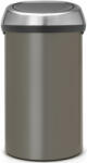 Brabantia Touch Bin nyomófedeles szemetes, 60L, platinaszürke acél test, ujjlenyomatmentes fedő (402463)
