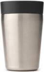 Brabantia Insulated Flask termoszbögre hideg és forró italokhoz, snap lid benyomható fedővel, 200ml, rozsdamentes / sötétszürke (228728)