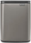 Brabantia Bo Waste Bin szemetes felnyitható fedővel, fali/álló, 7L, acél, platinaszürke (222924)