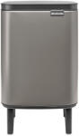 Brabantia Bo Waste Bin Hi szemetes felnyitható fedővel, lábakon álló, 7L, acél, platinaszürke (227202)