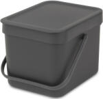 Brabantia Sort & Go konyhai szemetes felnyitható fedővel, 6L, sötétszürke (109720)