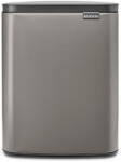 Brabantia Bo Waste Bin szemetes felnyitható fedővel, 12L, acél, platinaszürke (230387)