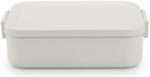 Brabantia Lunch Box közepes ételhordozó doboz, clip-on fedővel, 1100ml, mikrózható és fagyasztható, műanyag, világosszürke (202568)