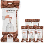 Brabantia PerfectFit méretpontos szemeteszsák, L méret, 40-45L, Multipack 120 zsák, 6 tekercs, 20 zsák/tekercs (138669)
