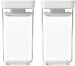 Brabantia tárolóedény készlet, 2db-os, 2x0, 15L, halmozható, légmentesen záró fedő, világosszürke (230585)