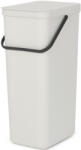 Brabantia Sort & Go konyhai szemetes felnyitható fedővel, 40L, világosszürke (214424)