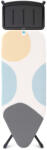 Brabantia vasalódeszka fix tálcával gőzállomásokhoz 124x45cm - C méret, fekete váz, PerfectFlow tavaszi buborékok huzat (134708) Vasalódeszka