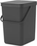 Brabantia Sort & Go konyhai szemetes felnyitható fedővel, 25L, sötétszürke (129940)
