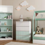 GreenSite MIX M4 ARTEO komód, 70x97x40 cm, fehér-mentazöld