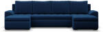 Greensite Tokio U alakú sarokkanapé, 3 ágyneműtartóval, bársony, univerzális oldal, kék - primbutor