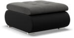 Greensite Tokio puff, bársony + műbőr, szürke - fekete - primbutor