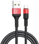 hoco. X26 adatkábel (USB - Type-C, 2A, 100cm, törésgátló) FEKETE/PIROS (X26_R)