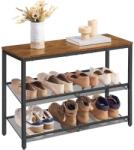 VASAGLE cipőtartó állvány 8x75x53cm, barna-tintafekete (LBS043KD01) - tutihome