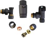 Ths Thermostyle Set robineti radiator tur retur Cayman negru antracit 1/2 x 16 mm + 1/2 x 15 mm (3800154029813)