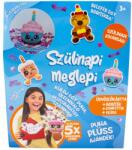  Szülinapi üdvözlőkártya plüss figurával, 12 féle (02423)