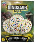  Dínós konfettis lufi, 30 cm, 6 db (12869)
