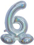  Ezüst színű hologramos lábas lufi - 6 (46184)