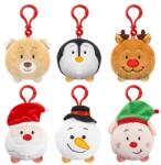  Karácsonyi plüss kulcstartó, 8 cm, zenélő, 6 féle (14671)