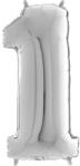  Héliumos fólia lufi, 1-es szám, 65 cm, ezüst (02979)