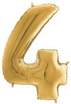  Héliumos fólia lufi, 4-es szám, 65 cm, arany (02970)