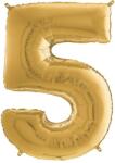  Héliumos fólia lufi, 5-ös szám, 65 cm, arany (02971) Lufi