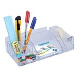 BLUERING Írószertartó 8 rekeszes, 230x125x65mm, ragszalag tépővel műanyag, BlueringR víztiszta (BLUERING_3839084) (BLUERING_3839084)
