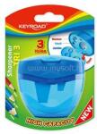 Keyroad Hegyező 3 lyukú tartályos, fedeles Tris vegyes színek (KEYROAD_38424) (KEYROAD_38424)