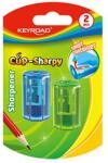 Keyroad Hegyező 1 lyukú tartályos 2 db/bliszter Cup Sharpy vegyes színek (KEYROAD_38395) (KEYROAD_38395)