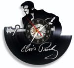  Ceas de perete din disc de vinil, Model Elvis Presley, Negru, 30 cm