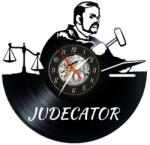  Ceas de perete din disc de vinil, Model Judecator, Negru, 30 cm