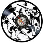  Ceas de perete din disc de vinil, Model Vanatoare, Negru, 30 cm
