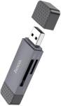 hoco. kártyaolvasó 2in1 USB A + Type C 2.0, szürke