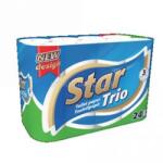 STAR Toalettpapír 3 rétegű kistekercses 100% cellulóz 90 lap/tekercs 24 tekercs/csomag Trio fehér (STAR_54752) (STAR_54752)