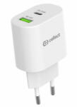 Cellect hálózati gyorstöltő adapter 30W USB-A és C csatlakozóval fehér (MTCB-PD30WNE-W) (MTCB-PD30WNE-W)