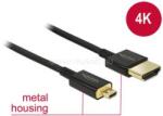Delock kábel High Speed HDMI Ethernettel HDMI-A apa> HDMI Micro-D apa 3D 4K 1, 5 m vékony Premium (DL84782) (DL84782)
