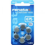 Renata ZA675 hallókészülék elem, cink-levegő, 1, 4V, 660 mAh, 6 db, Renata ZA675, PR44 (ZA675.DP6 0HG) - aqua