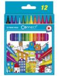 Connect Rostirón, filctoll készlet, Connect kerek test, 12 klf. szín (CONNECT_305596) (CONNECT_305596)