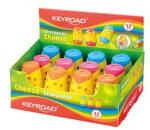 Keyroad Hegyező 2 lyukú tartályos, fedeles 12 db/display Cheese vegyes színek (KEYROAD_38415) (KEYROAD_38415)