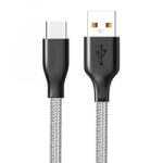 Cellect USB-A - Type-C szövetborítású adatkábel 1m szürke-fekete (MDCU-TEXT-TYPEC-GY) (MDCU-TEXT-TYPEC-GY)