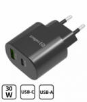Cellect hálózati töltő adapter PD30W/QC3.0 18W fekete (MTCB-PD30WNE-BK) (MTCB-PD30WNE-BK)