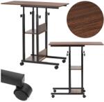 SPRINGOS mobil Íróasztal 73-85x40x80cm - Sötétbarna, Fekete (HF0061)