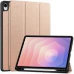 Gigapack Carcasă permanentă, efect piele (FLIP activ, deschidere laterală, TRIFOLD, suport de birou, suport pentru creioane) GOLDEN (GP-177311)
