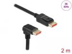 Delock DisplayPort cablu cu conector drept - conector 90 curbat în jos 8K 60 Hz 2 m