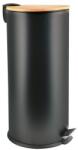 spirella pedálos szemetes ADONIS matt fekete acél bambusz fedél 30 L 10.21091 (10.21091)